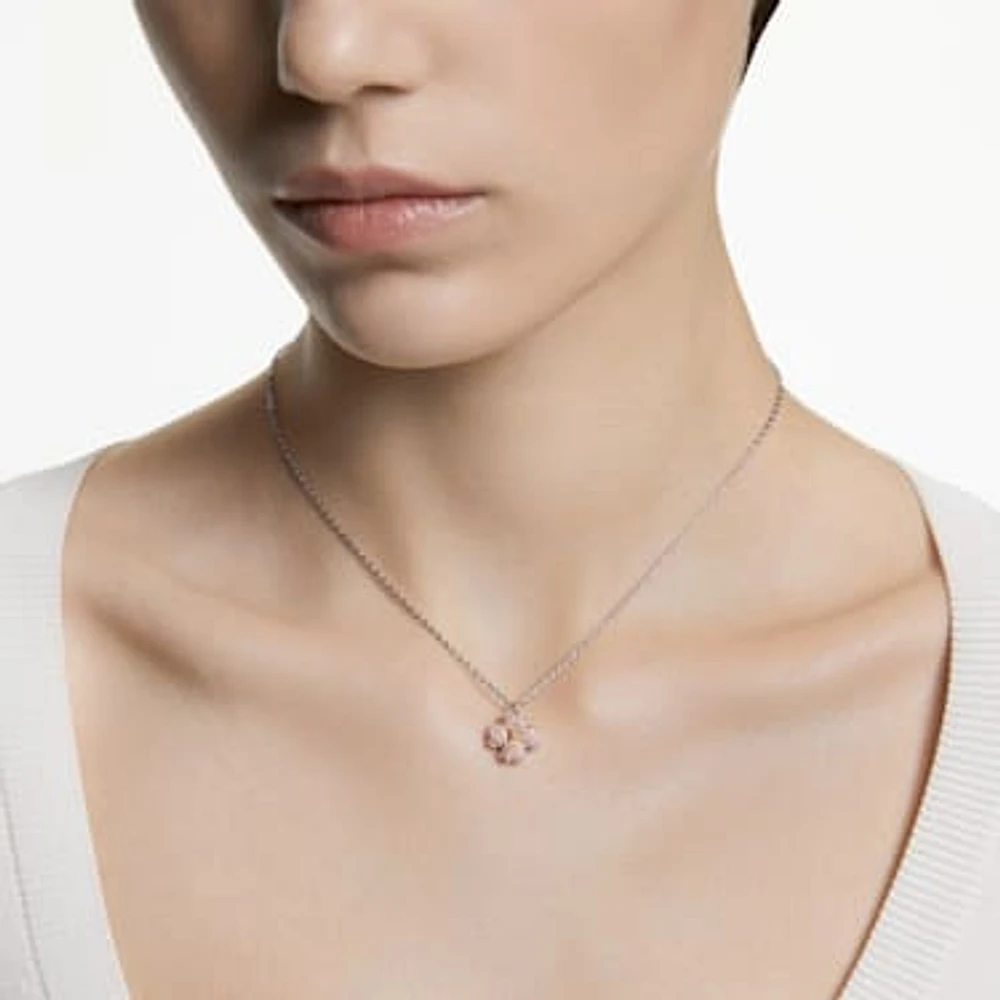 Latisha pendant, Flower, Pink, Mixed metal finish by SWAROVSKI