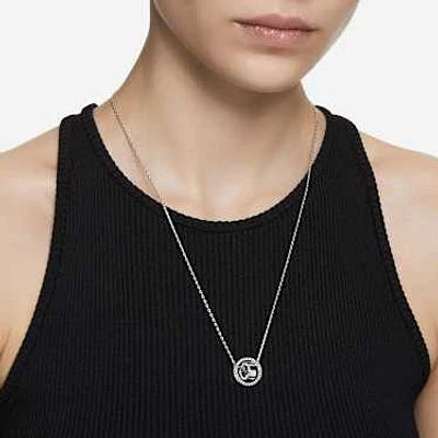 Hollow pendant, White, Rhodium plated by SWAROVSKI