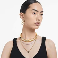 Dextera hoop earrings, Small, White, Gold-tone plated by SWAROVSKI