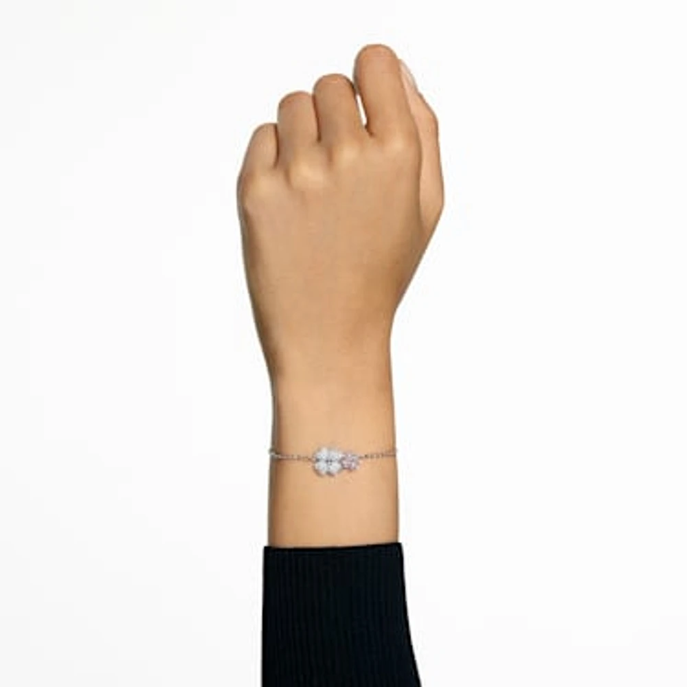 Latisha bracelet, Flower, Multicoloured, Rhodium plated by SWAROVSKI