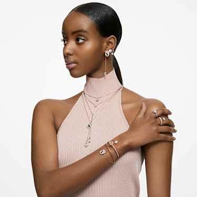 Constella pendant, Round cut, White, Rose gold-tone plated by SWAROVSKI