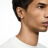 Constella stud earrings, Round cut, White, Rhodium plated by SWAROVSKI