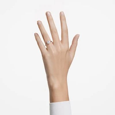 Constella cocktail ring, Round cut, White, Rhodium plated by SWAROVSKI