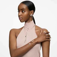 Constella drop earrings, Round cut, Pavé, White, Rose gold-tone plated by SWAROVSKI