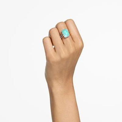 Chroma ring, Octagon cut, Multicolored, Gold-tone plated by SWAROVSKI