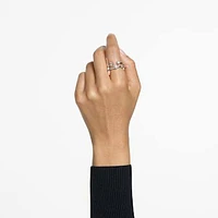 Constella ring, Set (2), Round cut, White, Rhodium plated by SWAROVSKI