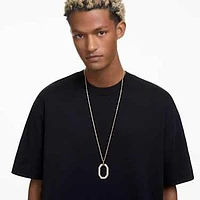 Dextera pendant, Octagon shape, Medium, White, Gold-tone plated by SWAROVSKI