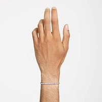 Matrix Tennis bracelet, Round cut, White, Rhodium plated by SWAROVSKI