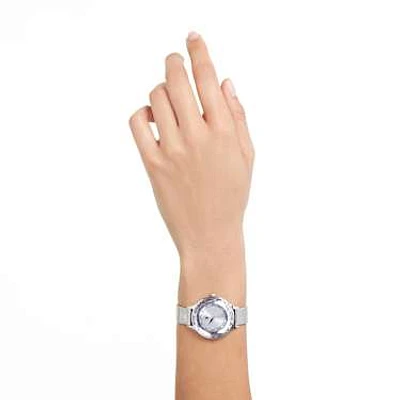 Nova watch, Swiss Made, Metal bracelet, Silver tone, Stainless steel by SWAROVSKI