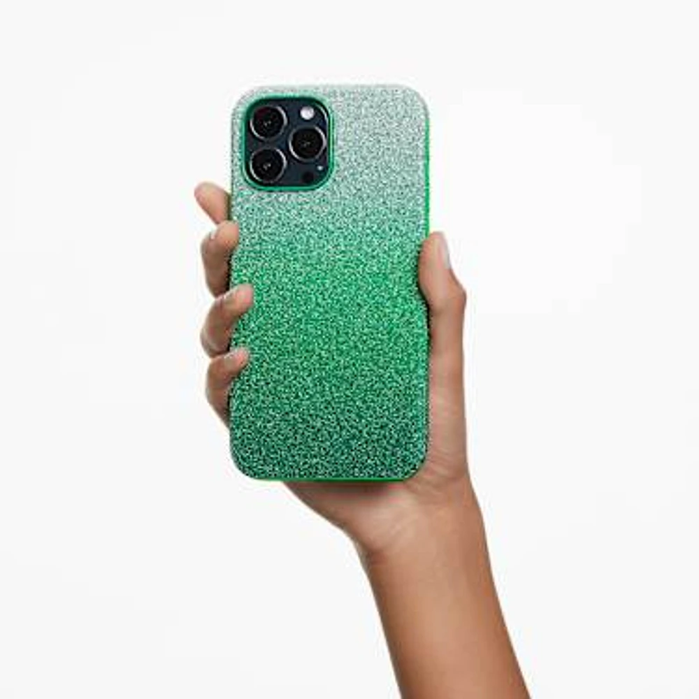 High smartphone case, iPhone® 13, Green by SWAROVSKI
