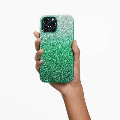 High smartphone case, iPhone® 13, Green by SWAROVSKI