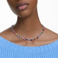 Gema necklace, Mixed cuts, Multicoloured, Rhodium plated by SWAROVSKI