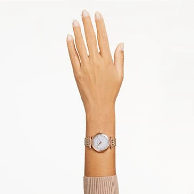 Crystalline wonder watch, Swiss Made, Metal bracelet, Rose gold tone, Rose gold-tone finish by SWAROVSKI