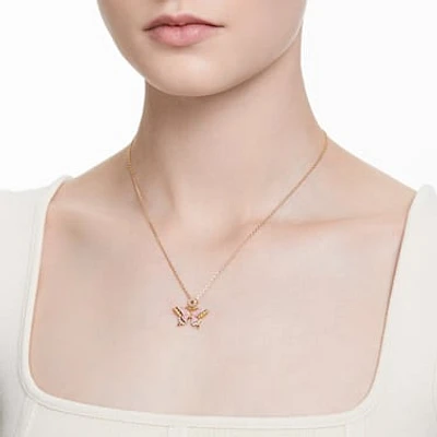 Idyllia pendant, Butterfly, Multicolored, Gold-tone plated by SWAROVSKI