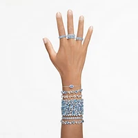Gema bracelet, Mixed cuts, Blue, Rhodium plated by SWAROVSKI