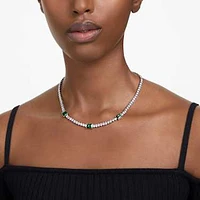 Matrix Tennis necklace, Mixed cuts, Green, Rhodium plated by SWAROVSKI