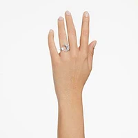 Luna open ring, Moon, White, Rhodium plated by SWAROVSKI