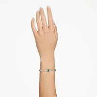 Matrix Tennis bracelet, Mixed cuts, Green, Rhodium plated by SWAROVSKI