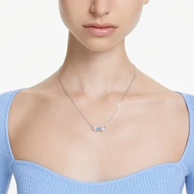 Mesmera pendant, Mixed cuts, Blue, Rhodium plated by SWAROVSKI
