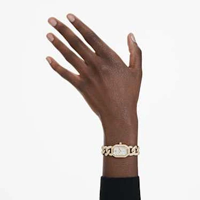 Dextera chain watch, Swiss Made, Crystal bracelet, Gold tone, Gold-tone finish by SWAROVSKI