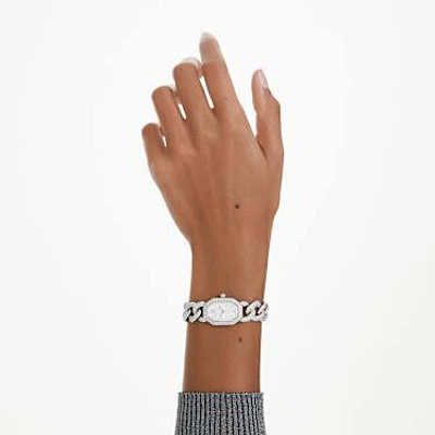 Dextera chain watch, Swiss Made, Crystal bracelet, Silver Tone, Stainless steel by SWAROVSKI