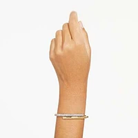 Dextera bangle, Magnetic closure, White, Gold-tone plated by SWAROVSKI