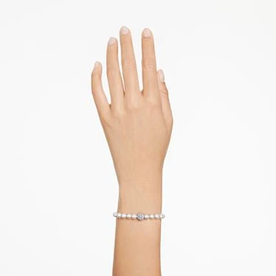 Swarovski Remix Collection strand, Crystal pearl, White, Rhodium plated by SWAROVSKI