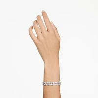 Mesmera bracelet, Mixed cuts, White, Rhodium plated by SWAROVSKI