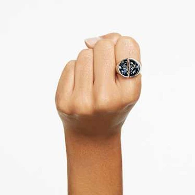 Lucent cocktail ring, Gray, Rhodium plated by SWAROVSKI