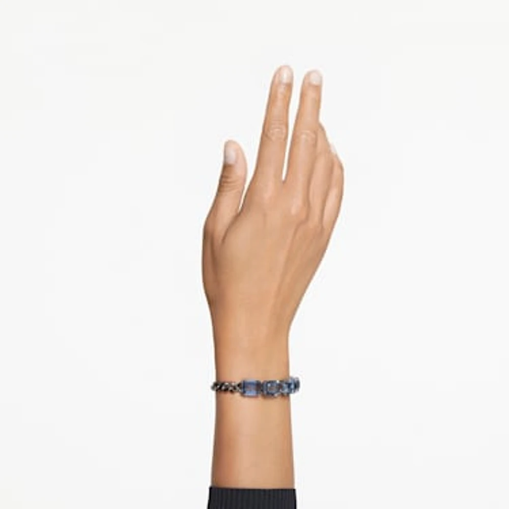 Millenia bracelet, Octagon cut, Blue, Ruthenium plated by SWAROVSKI