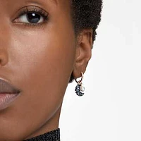 Luna drop earrings, Crystal pearl, Asymmetrical design, Moon, Multicoloured, Rose gold-tone plated by SWAROVSKI