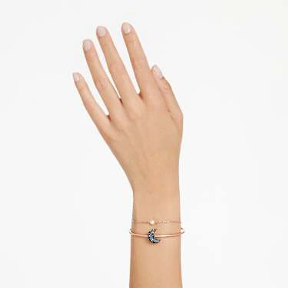 Luna bangle, Moon, Multicolored, Rose gold-tone plated by SWAROVSKI