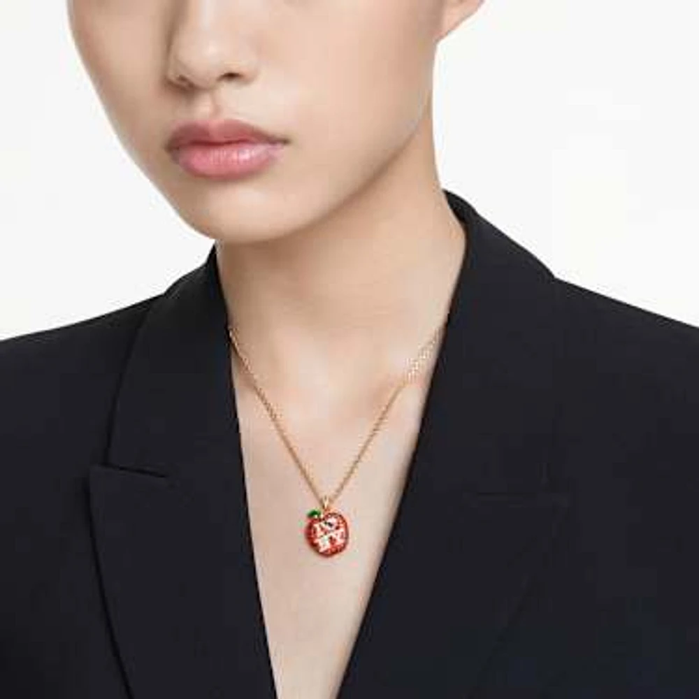 I LOVE NY pendant, Red, Gold-tone plated by SWAROVSKI