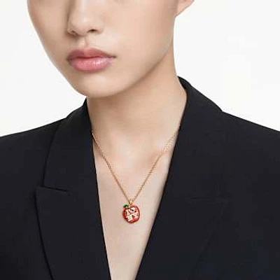 I LOVE NY pendant, Red, Gold-tone plated by SWAROVSKI