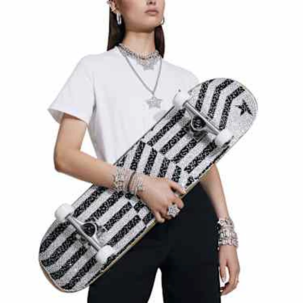 Golden Goose skateboard, Black and white by SWAROVSKI