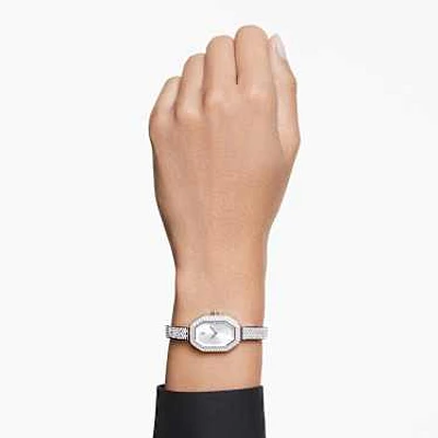 Dextera bangle watch, Swiss Made, Metal bracelet, Silver tone, Stainless steel by SWAROVSKI