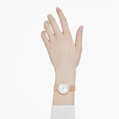 Matrix tennis 7-link watch, Swiss Made, Metal bracelet, Rose gold tone, Rose gold-tone finish by SWAROVSKI