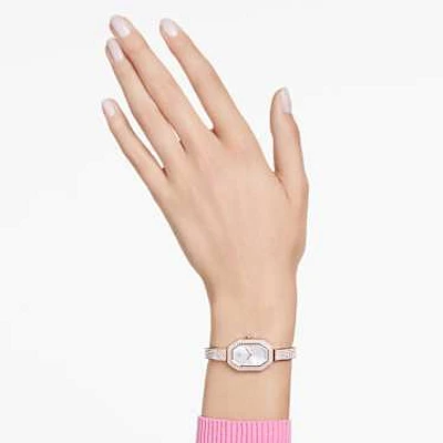 Dextera bangle watch, Swiss Made, Metal bracelet, Gold tone, Champagne gold-tone finish by SWAROVSKI