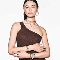 Numina earring jackets, Mixed cuts, White, Gold-tone plated by SWAROVSKI