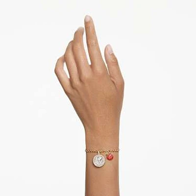 I LOVE NY bracelet, Red, Gold-tone plated by SWAROVSKI