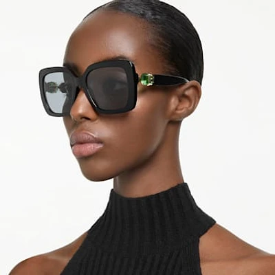 Sunglasses, Oversized, Square shape, SK6001, Black by SWAROVSKI