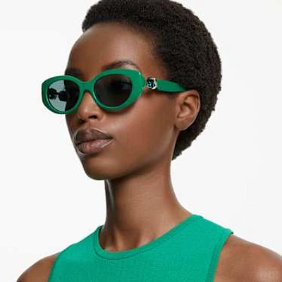 Sunglasses, Cat-Eye shape, SK6002, Green by SWAROVSKI