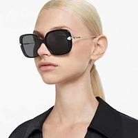 Sunglasses, Oversized, Square shape, SK6011, Black by SWAROVSKI
