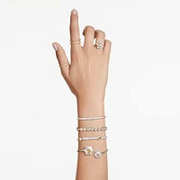 Idyllia bangle, Flower, Yellow, Rhodium plated by SWAROVSKI