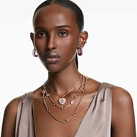 Hyperbola pendant, Crystal pearl, Heart, White, Gold-tone plated by SWAROVSKI