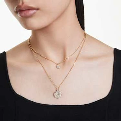 Meteora layered pendant, White, Gold-tone plated by SWAROVSKI