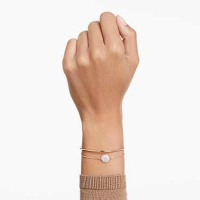 Sublima bangle, White, Rose gold-tone plated by SWAROVSKI