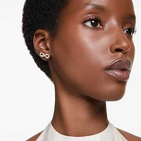 Hyperbola stud earrings, Infinity, White, Rose gold-tone plated by SWAROVSKI