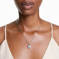Hyperbola pendant, Heart, White, Rhodium plated by SWAROVSKI