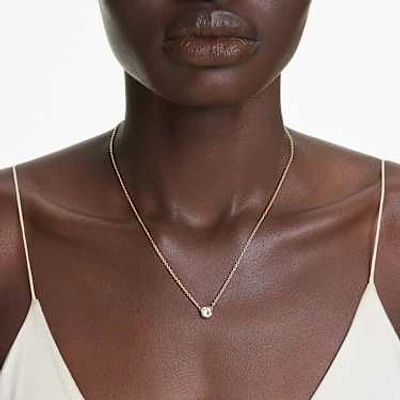 Imber pendant, Round cut, White, Gold-tone plated by SWAROVSKI